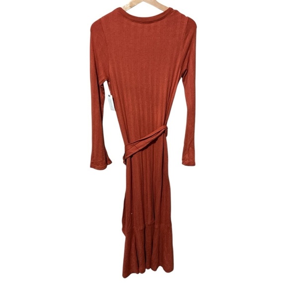 NWT - Anthropologie Elsa Orange Button UpBell Sleeve Sweater Midi Dress Small - Picture 7 of 7